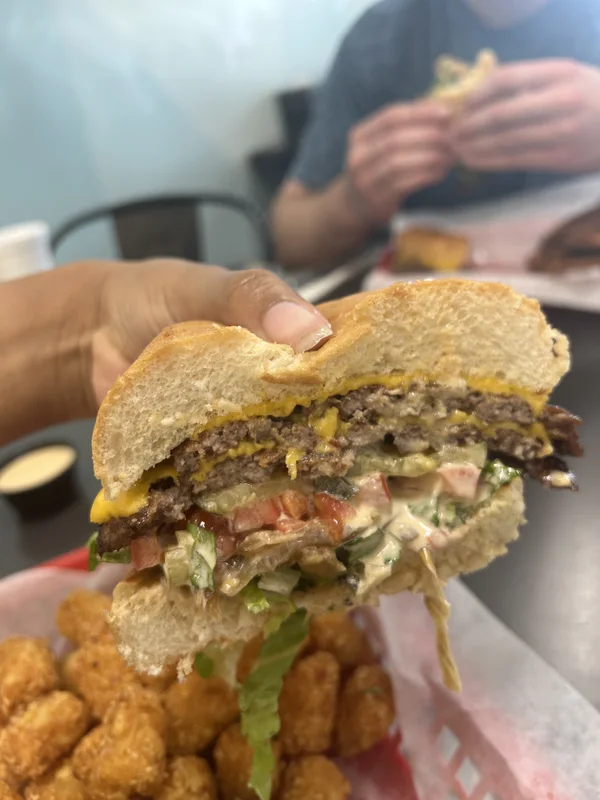 Danny's Burger Shack Classic, we got this in a double. Simple. Flavor of the burger is good. Wish toppings complemented the burger better.