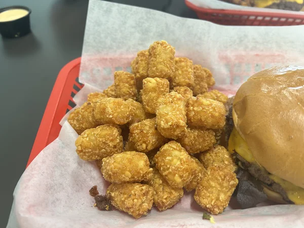 Tater Tots, Golden and crunchy. Fried well. Could be a bit salty for some, but that's what we're here for.