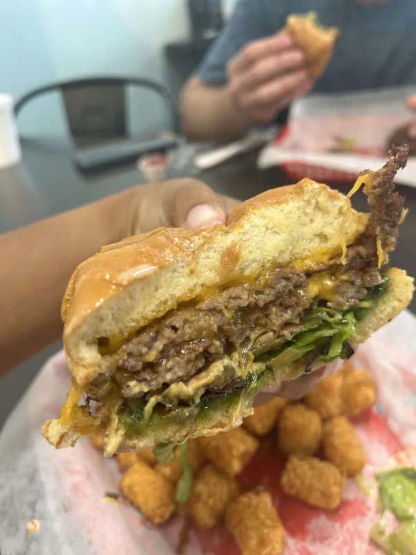 Sweet Heat, we got this in a double. The Jalapeno jelly adds a blend of salty and sweet, but not tons of spice. Not a fan of the bacon.
