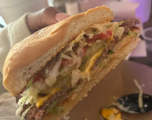 Jacomo Burger. Got this in a single. Should’ve gotten a double, as the patty got lost in the sauce literally.