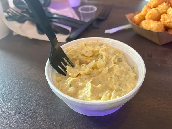 Potato Salad. Creamy and good ratios of potatoes to mayo. Not mustard-forward.